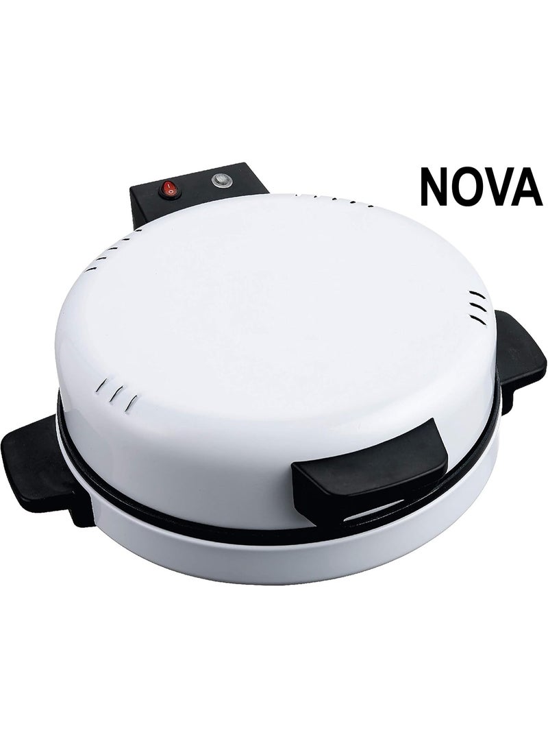Nova صانعة الخبز العربي والبيتزا NOVA NT-173ABM، تسخين قوي 1800 واط، لوحة غير لاصقة، طباخ كهربائي مدمج لصنع الخبز العربي، البيتزا والخبز المسطح في المنزل - Image 1